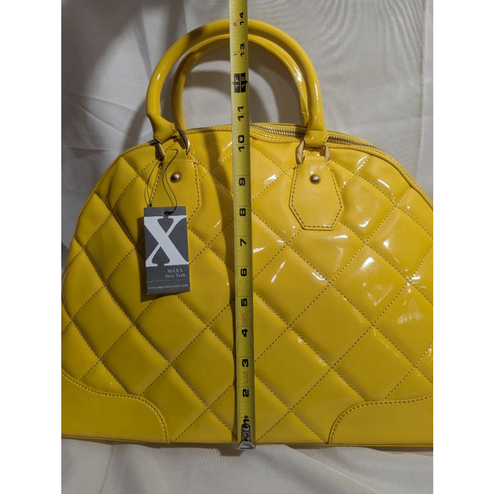 Maxx New York Yellow Quilted Satchel - Picture 6 of 12